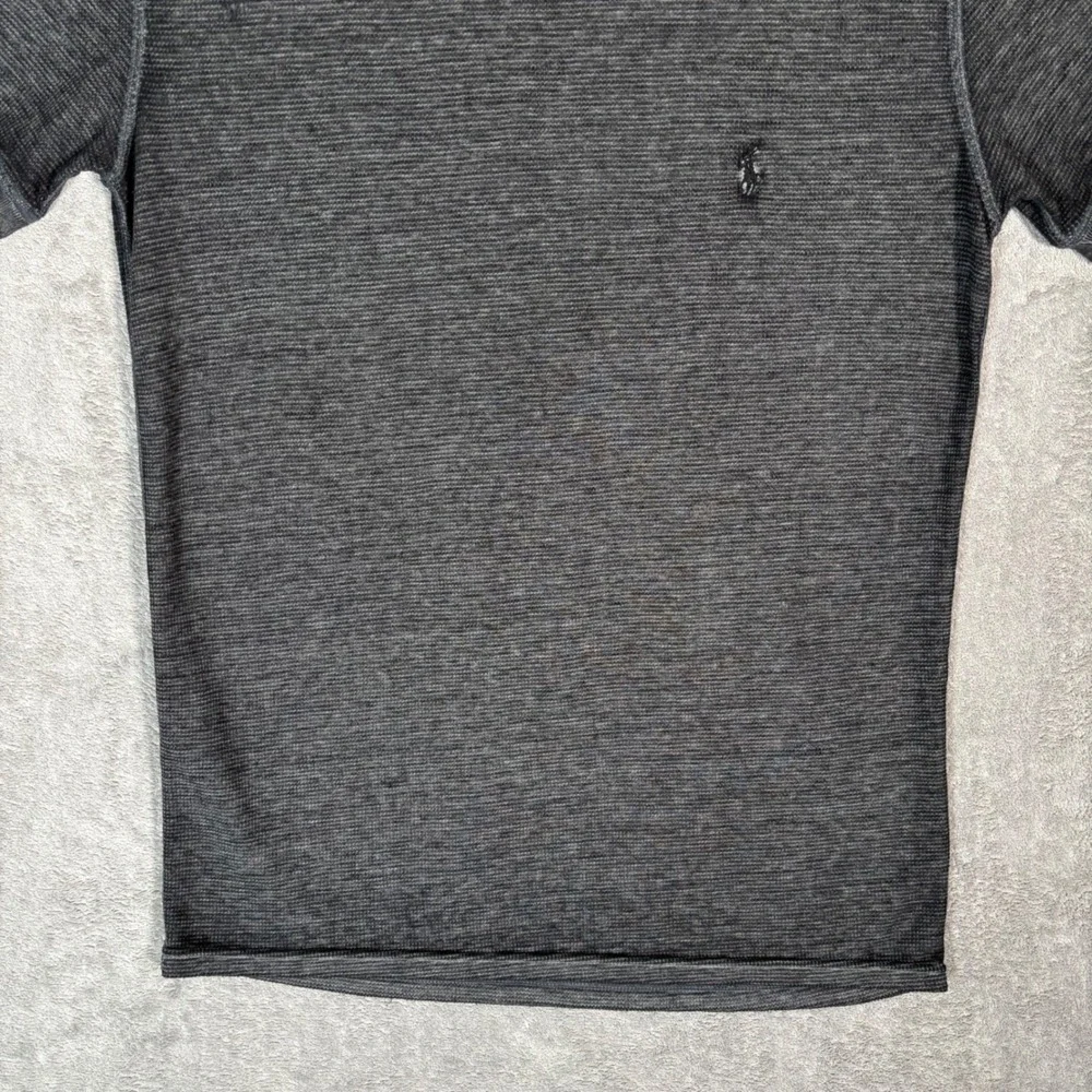 Polo Ralph Lauren Mens Large Charcoal Gray Waffle Knit Short Sleeve T-Shirt - Picture 5 of 11